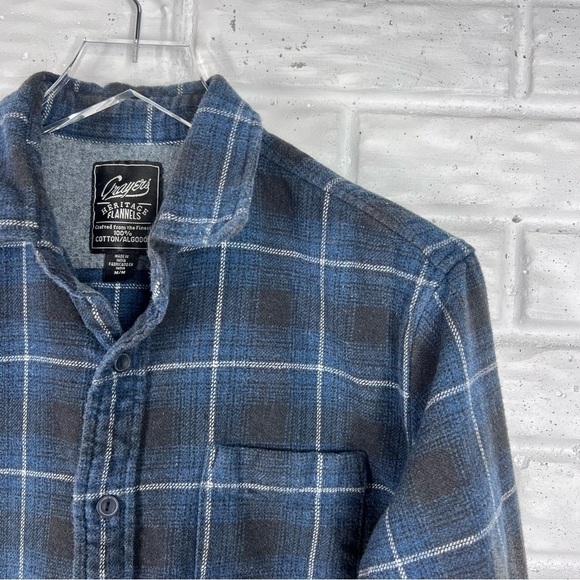 GRAYERS 100% Cotton Heritage Blue Black Plaid Flannel Shirt Men’s Medium - Picture 3 of 9